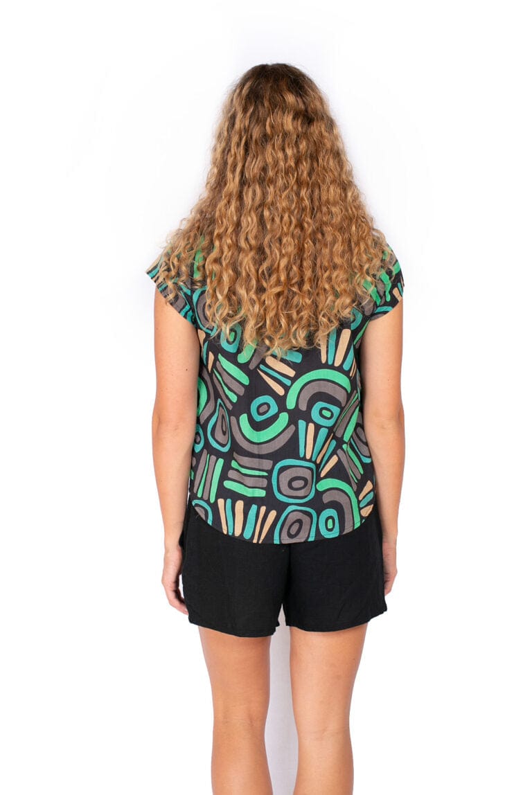 OM Designs OM Design Chloe Top - Abstract Black OM Design Chloe Top - Abstract Black Splash Swimwear Womens Clothing