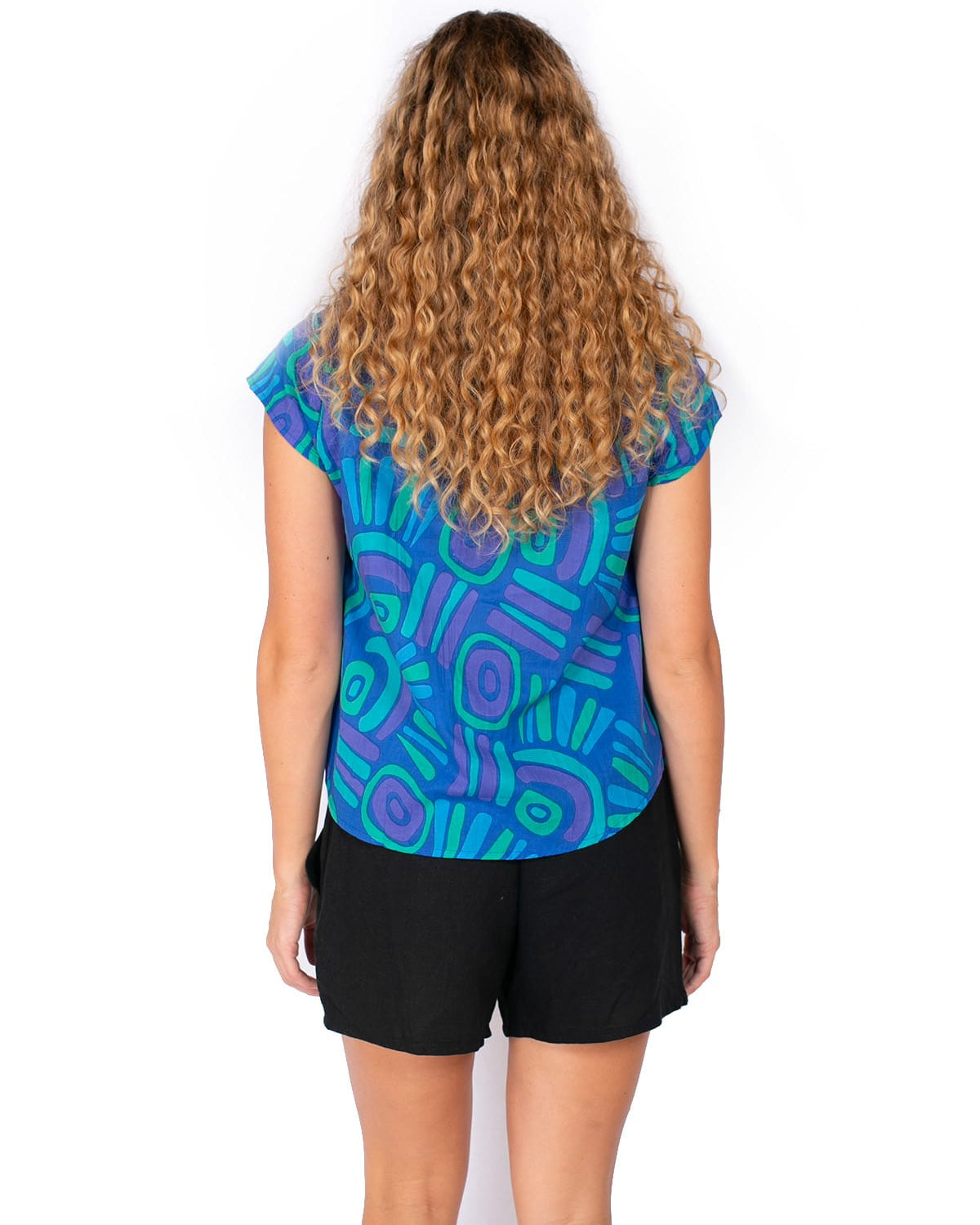 OM Designs OM Design Chloe Top - Abstract Blue OM Design Chloe Top - Abstract Blue Splash Swimwear Womens Clothing