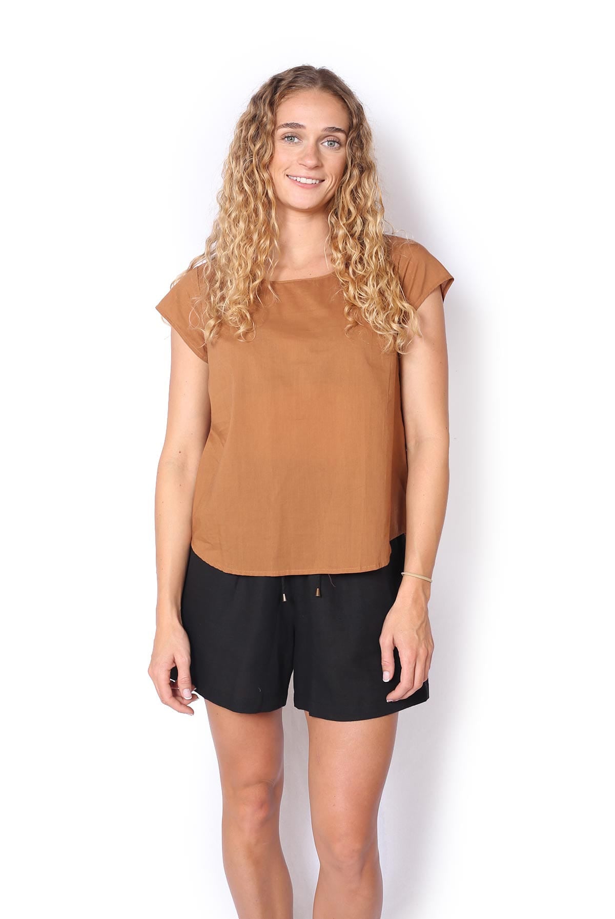 OM Designs OM Design Chloe Top - Mocha OM Design Chloe Top - Abstract Blue Splash Swimwear Womens Clothing