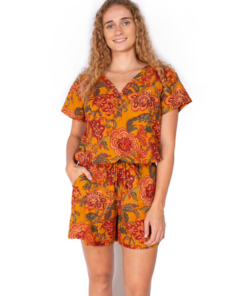 OM Designs Om Design Eloise Top - Mustard Dreams Om Design Eloise Top - Mustard Dreams Splash Swimwear Womens Clothing