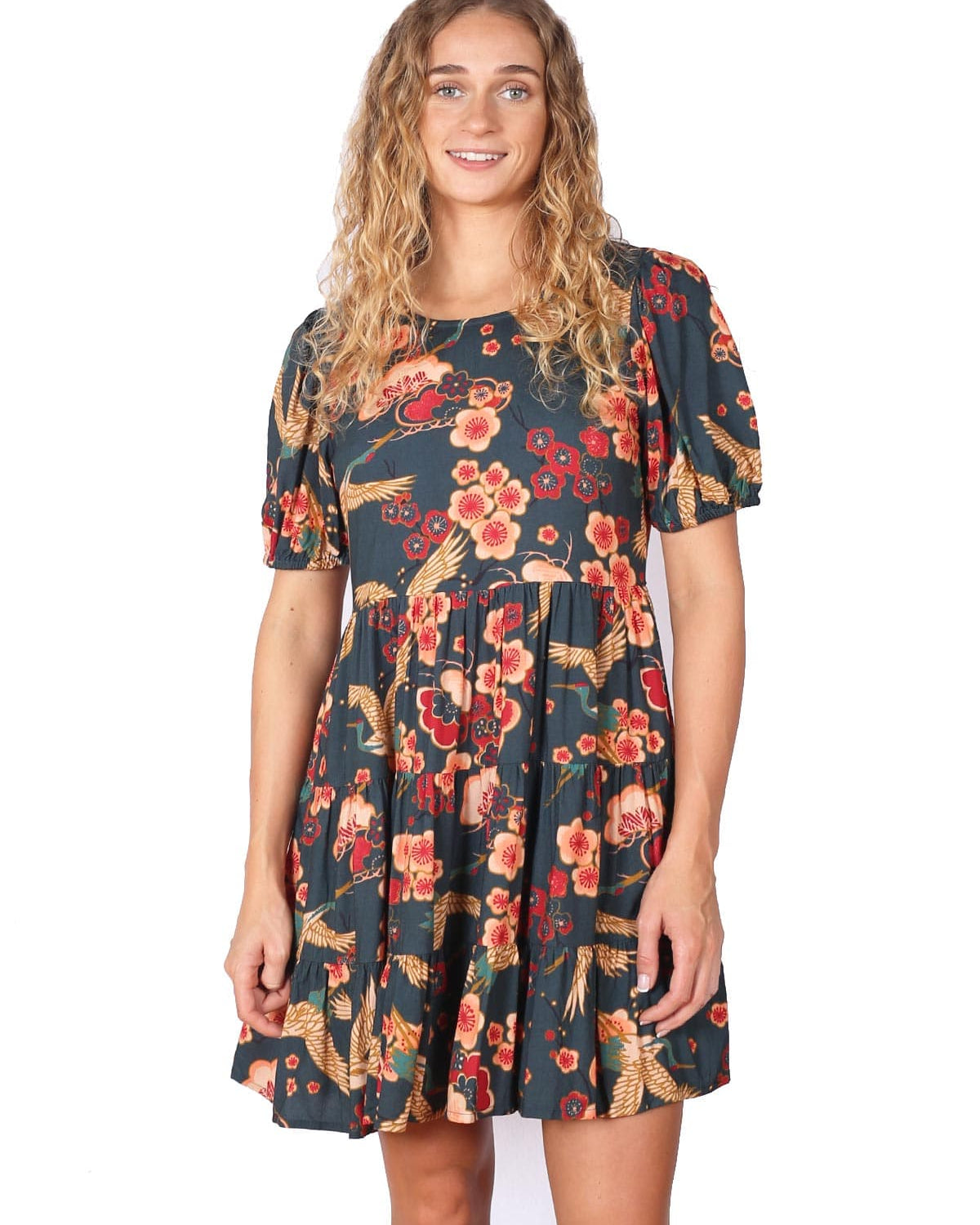 OM Designs OM Design Manali Dress (Short) - Cherry Blossum Cranes OM Design Manali Dress (Short) - Wild Flowers* Splash Swimwear Womens Clothing