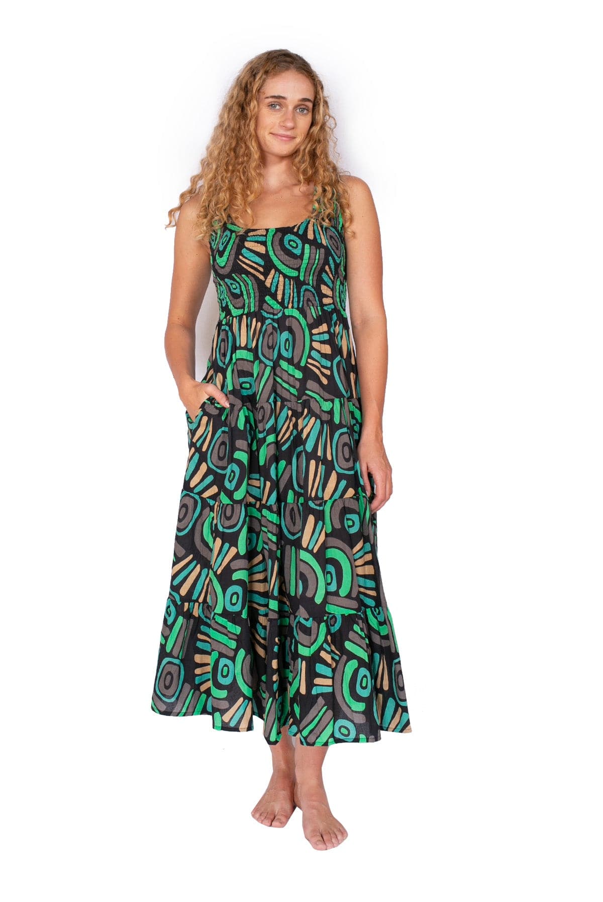 OM Designs Om Design Puri Dress - Abstract Black Om Design Puri Dress - Abstract Black Splash Swimwear Womens Clothing