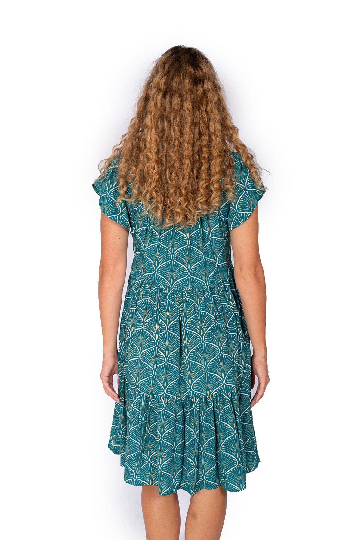 OM Designs Om Design Sasha Dress -Golden Peacock Om Design Sasha Dress -Golden Peacock Splash Swimwear Womens Clothing