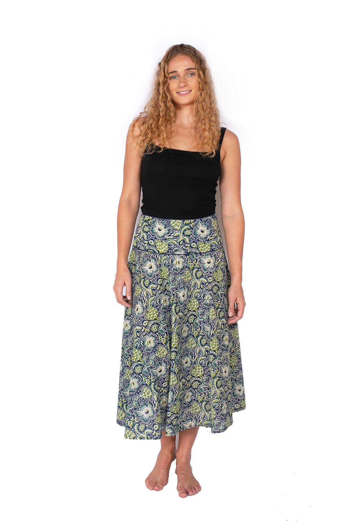 OM Designs OM Design Shalu Skirt - Leafy Blue* OM Design Shalu Skirt - Leafy Blue* Splash Swimwear Womens Clothing