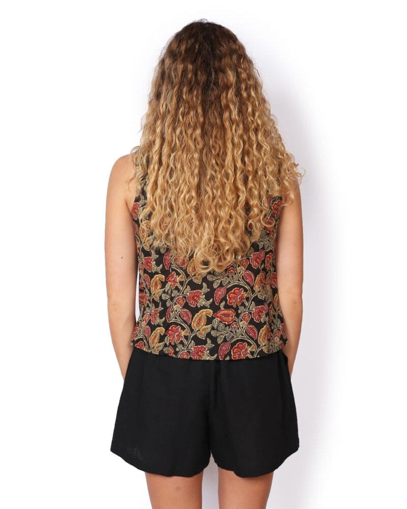 OM Designs OM Design Zoe Top - Black Garden OM Design Zoe Top - Orange Garden Splash Swimwear Womens Clothing