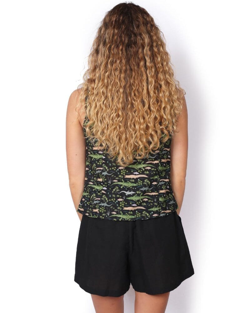 OM Designs OM Design Zoe Top - Brooke's Crocs Black OM Design Zoe Top - Orange Garden Splash Swimwear Womens Clothing