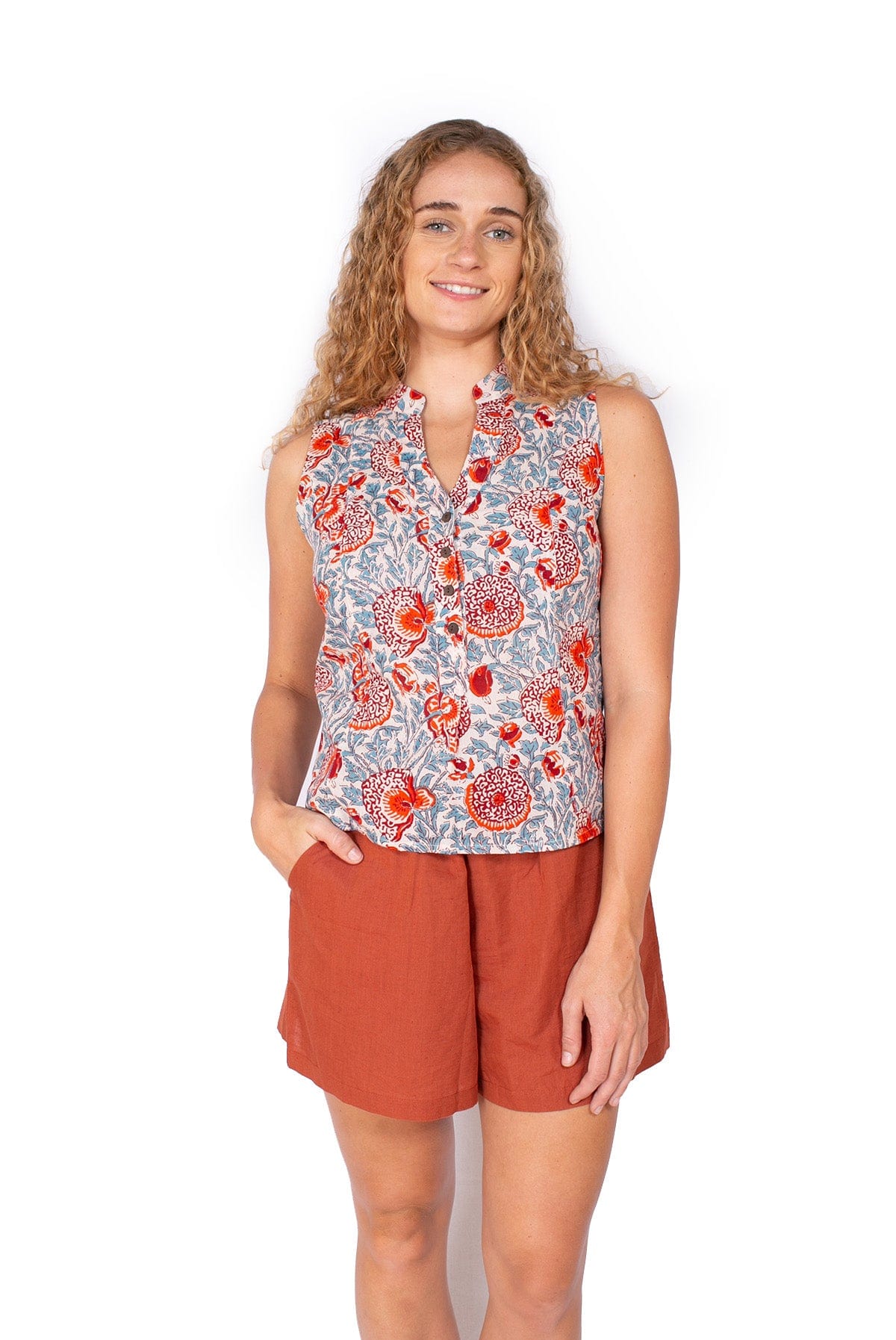 OM Designs OM Design Zoe Top - Orange Garden OM Design Zoe Top - Orange Garden Splash Swimwear Womens Clothing