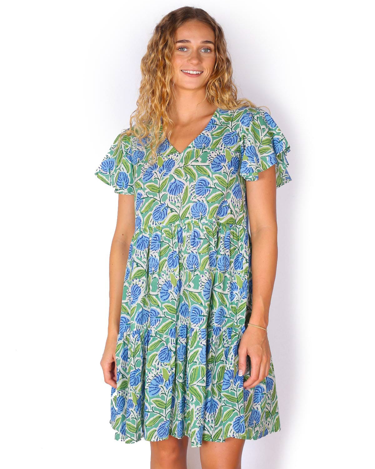 OM Designs OM Designs Ava Dress - Pom Pom Blue OM Designs Ava Dress - Pom Pom Blue Splash Swimwear Dresses