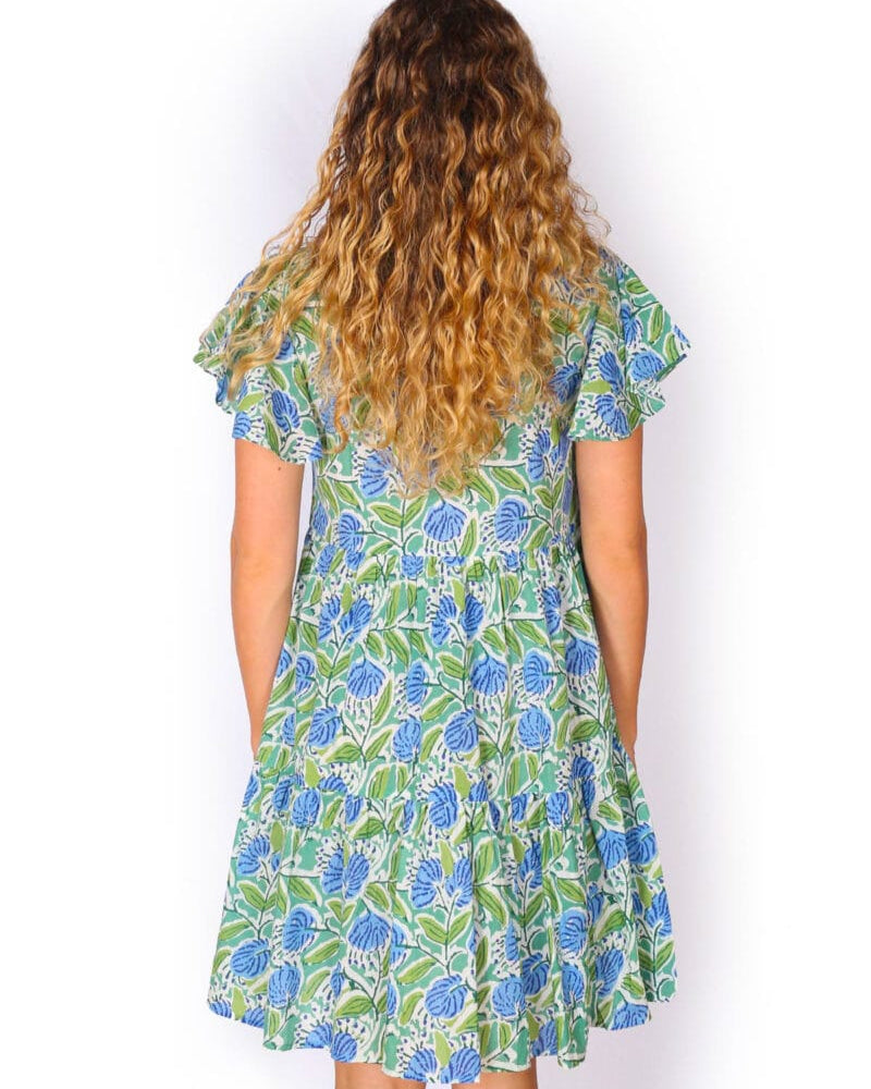 OM Designs OM Designs Ava Dress - Pom Pom Blue OM Designs Ava Dress - Pom Pom Blue Splash Swimwear Dresses