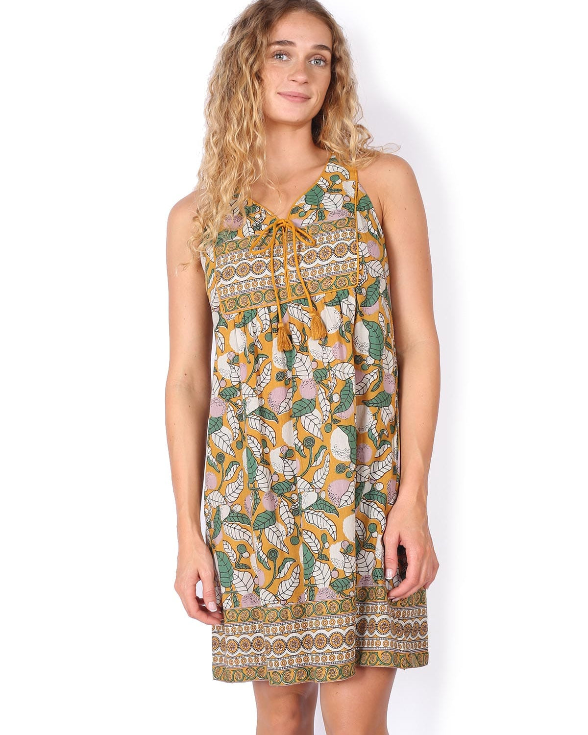 OM Designs OM Designs Jaipur Dress Short - Mustard Devine OM Designs Jaipur Dress Short - Mustard Devine Splash Swimwear Dresses