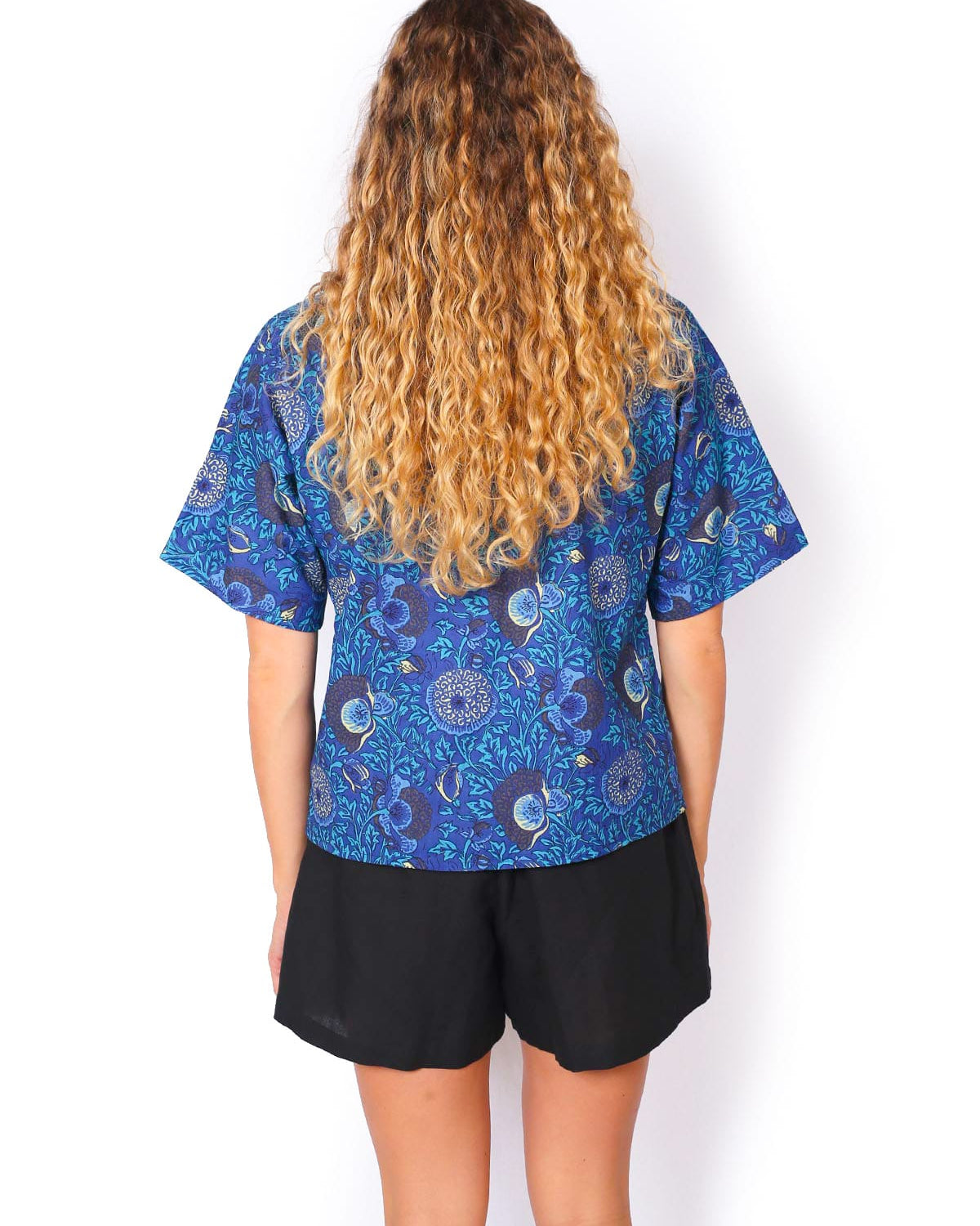 OM Designs OM Designs Jaydee Reversible Top - Secret Garden Blue OM Designs Jaydee Reversible Top - Abstract Black / Abstract Blue Splash Swimwear Tops