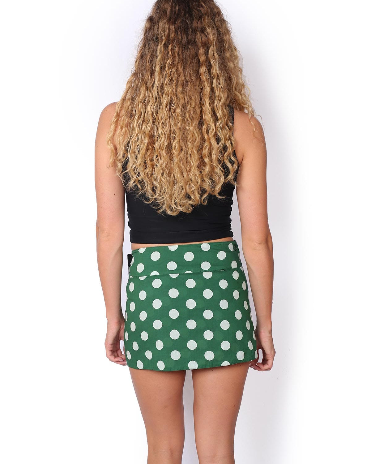 OM Designs OM Designs Mini Reversible Skirt - Black Spot/Green Spot OM Designs Mini Reversible Skirt - Black Spot/Green Spot Splash Swimwear Skirt O/S 1000030828