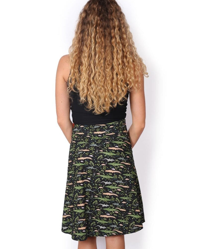 OM Designs OM Designs Reversible Chameleon Skirt - Croc Black/Ochre Fish OM Designs Reversible Chameleon Skirt - Croc Black/Ochre Fish Splash Swimwear Skirt O/S 1000030825