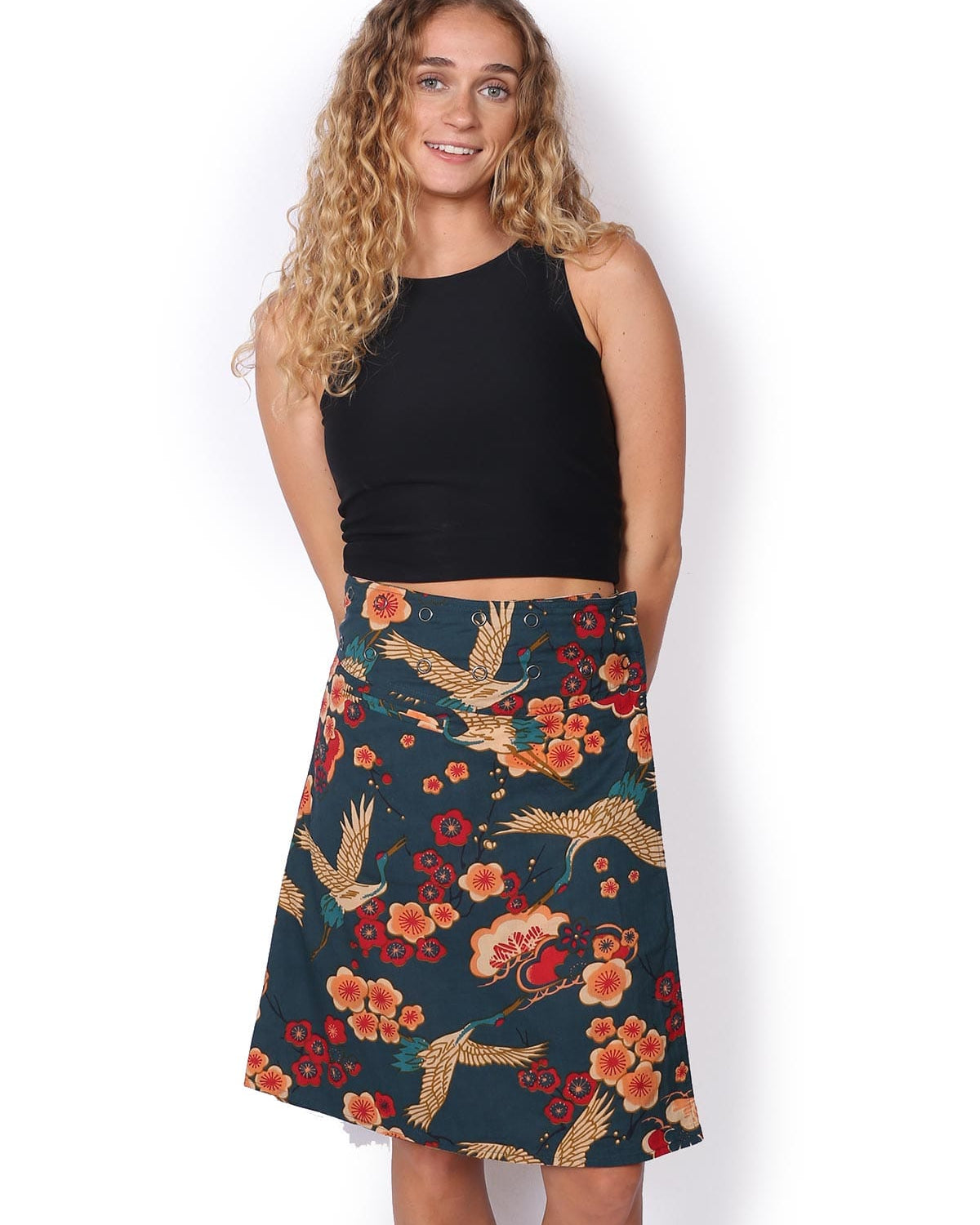 OM Designs OM Designs Reversible Chameleon Skirt - Exotic Vibes/Cherry Blossom Cranes OM Designs Reversible Chameleon Skirt - Exotic Vibes/Cherry Blossom Cranes Splash Swimwear Skirt O/S 1000030821