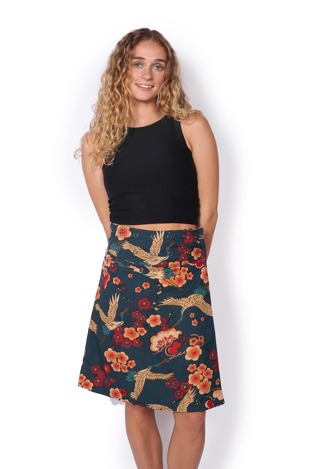 OM Designs OM Designs Reversible Chameleon Skirt - Exotic Vibes/Cherry Blossom Cranes OM Designs Reversible Chameleon Skirt - Exotic Vibes/Cherry Blossom Cranes Splash Swimwear Skirt O/S 1000030821
