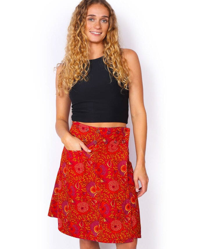 OM Designs OM Designs Reversible Chameleon Skirt - Secret Garden Blue/Pink OM Designs Reversible Chameleon Skirt - Secret Garden Blue/Pink Splash Swimwear Skirt O/S 1000030823