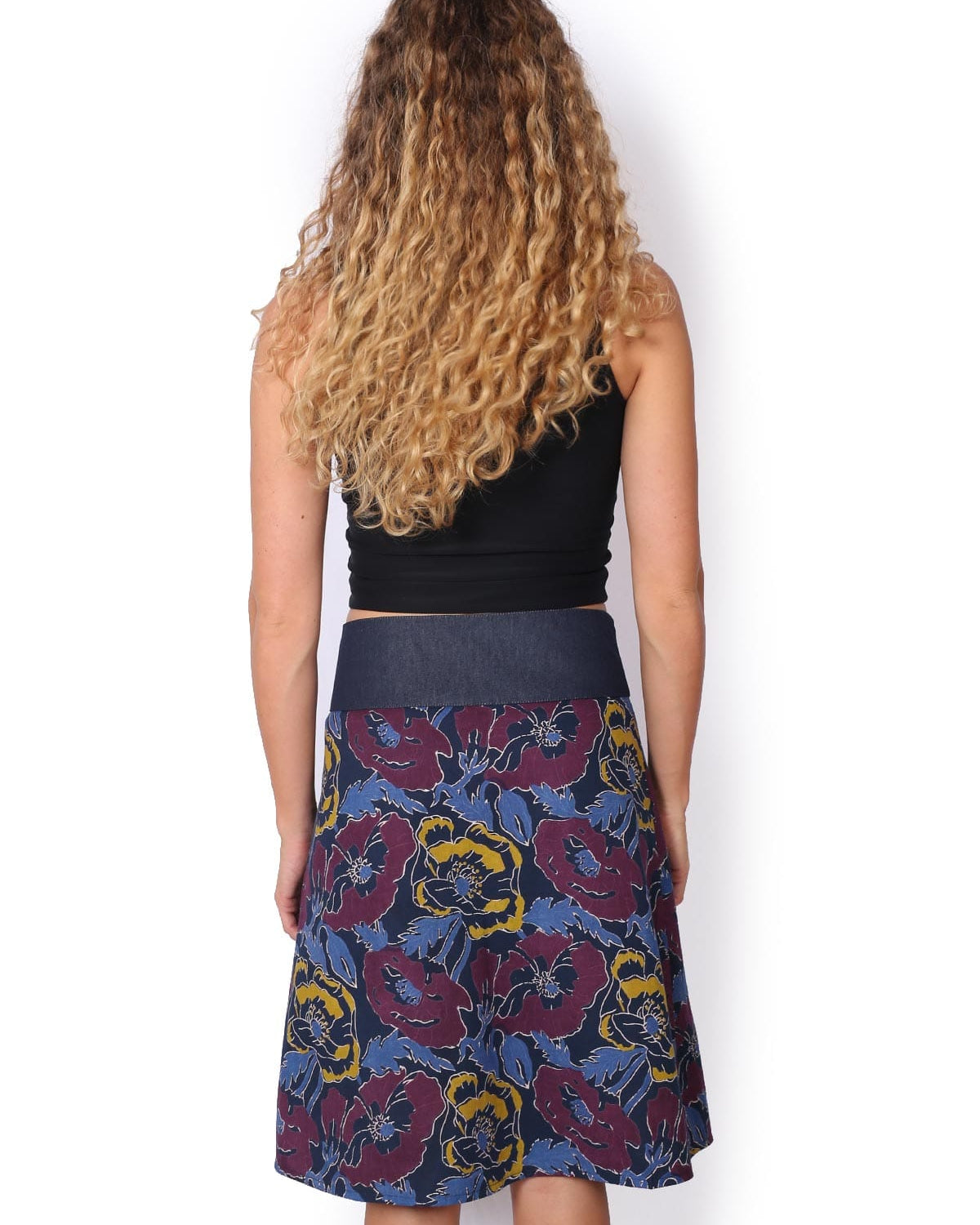 OM Designs OM Designs Reversible New Energy Skirt Long - Purple Haze/Mustard Florals 99148961072025 OM Designs Reversible New Energy Skirt Long - Purple Haze/Mustard Florals Splash Swimwear Skirt O/S 19148961072025