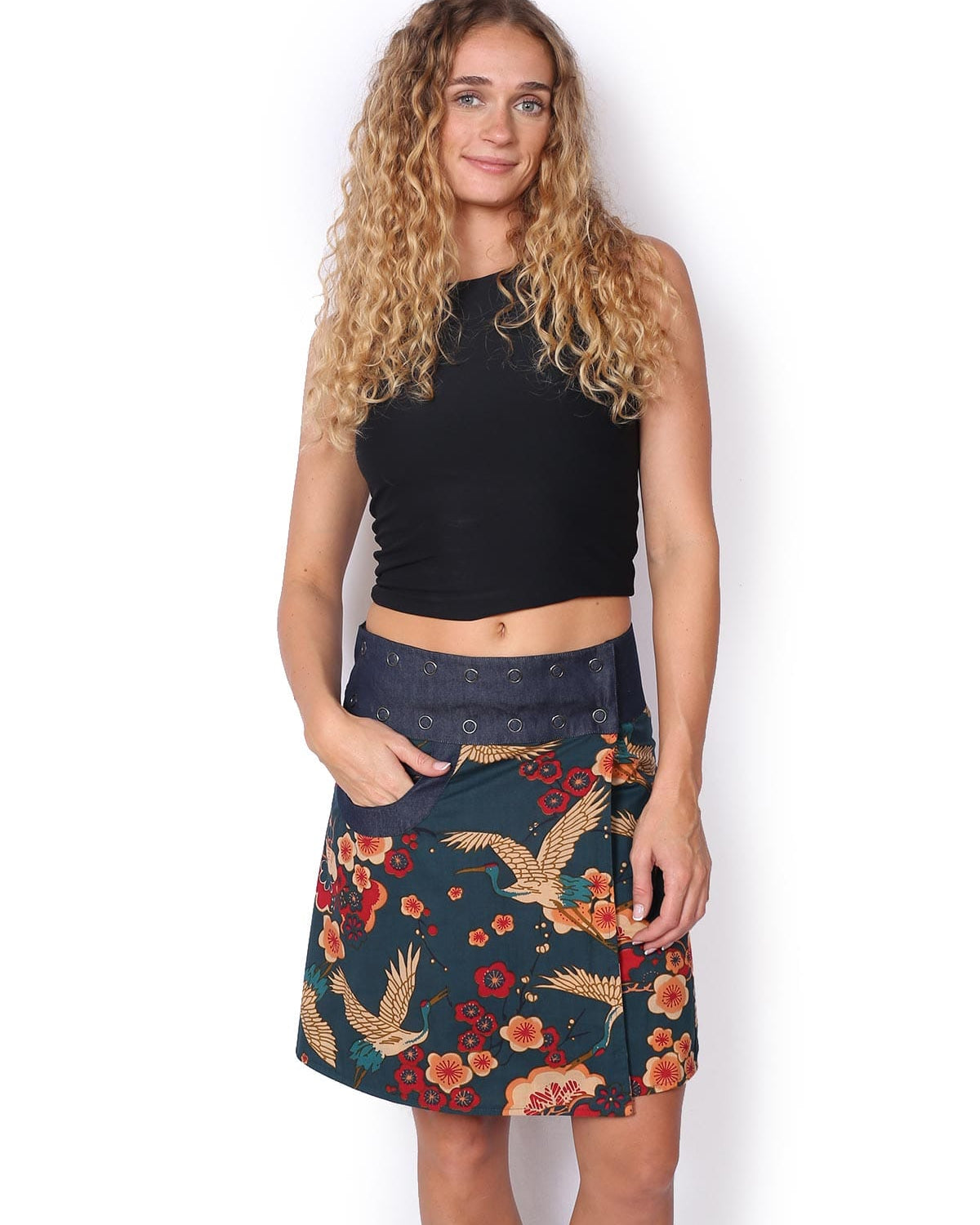 OM Designs OM Designs Reversible New Energy Skirt Short - Cherry Blossom Cranes/Exotic Vibes OM Designs Reversible New Energy Skirt Short - Cherry Blossom Cranes/Exotic Vibes Splash Swimwear Skirt O/S 1000030814