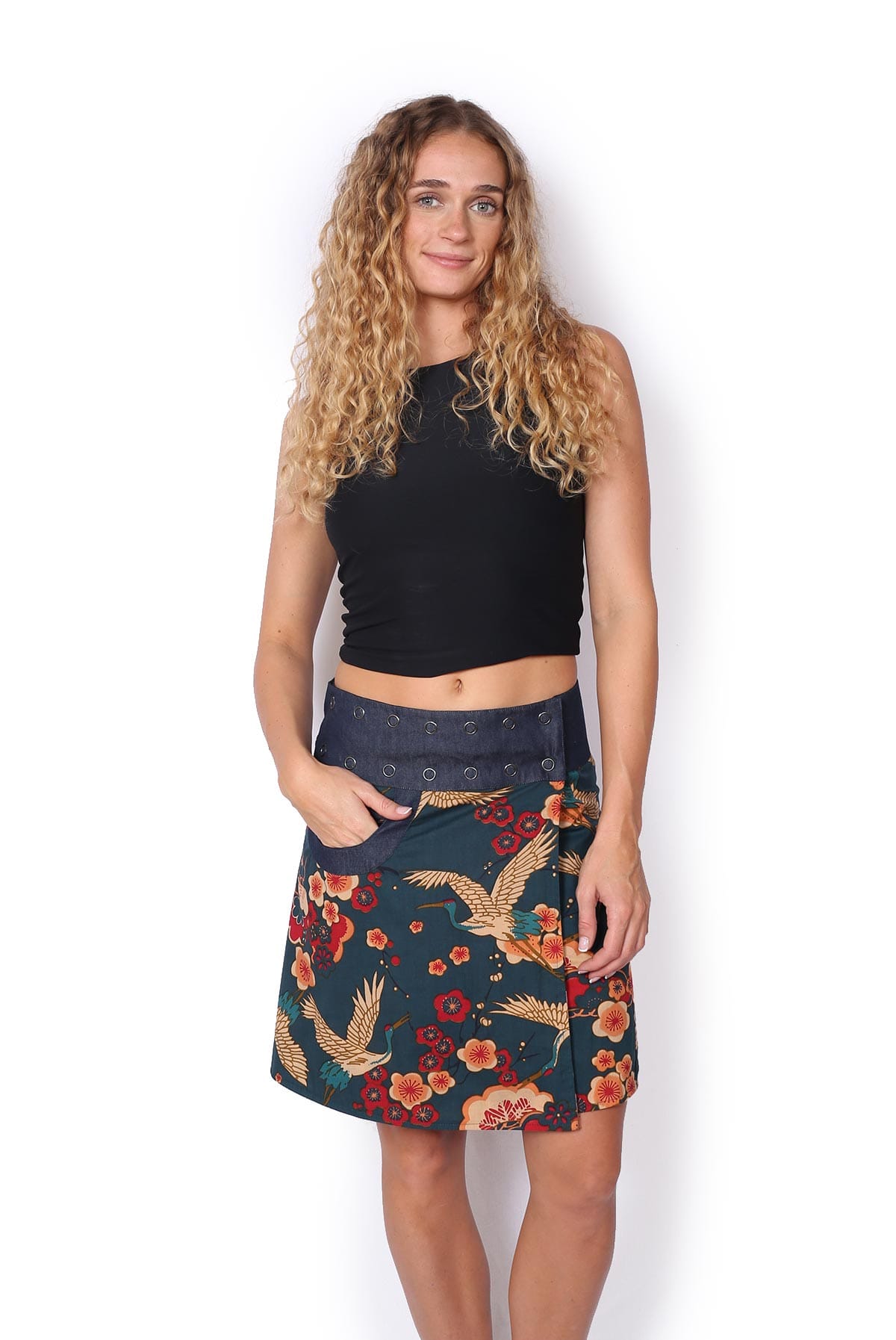 OM Designs OM Designs Reversible New Energy Skirt Short - Cherry Blossom Cranes/Exotic Vibes OM Designs Reversible New Energy Skirt Short - Cherry Blossom Cranes/Exotic Vibes Splash Swimwear Skirt O/S 1000030814
