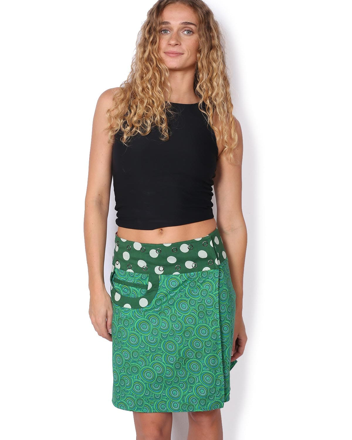 OM Designs OM Designs Reversible New Energy Skirt Short - Thar Desert/Spiral Green OM Designs Reversible New Energy Skirt Short - Thar Desert/Spiral Green Splash Swimwear Skirt O/S 1000030816