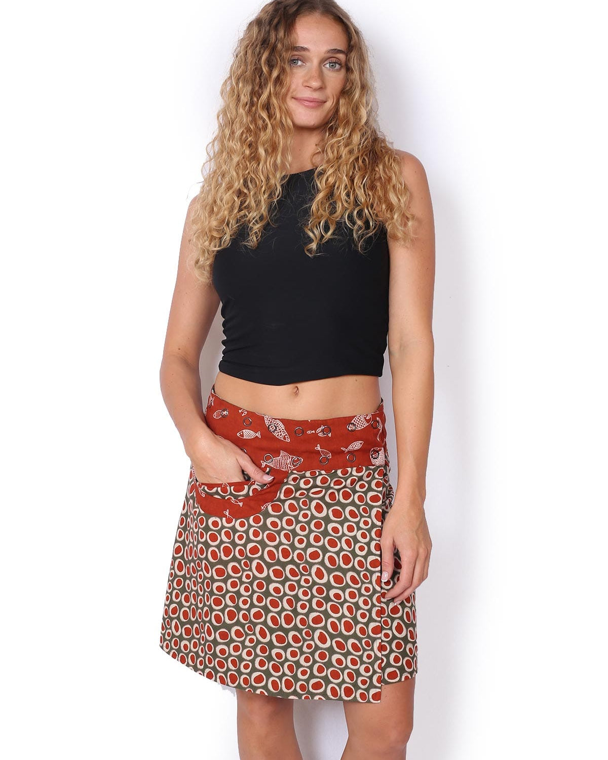 OM Designs OM Designs Reversible New Energy Skirt Short - Thar Desert/Spiral Green OM Designs Reversible New Energy Skirt Short - Thar Desert/Spiral Green Splash Swimwear Skirt O/S 1000030816
