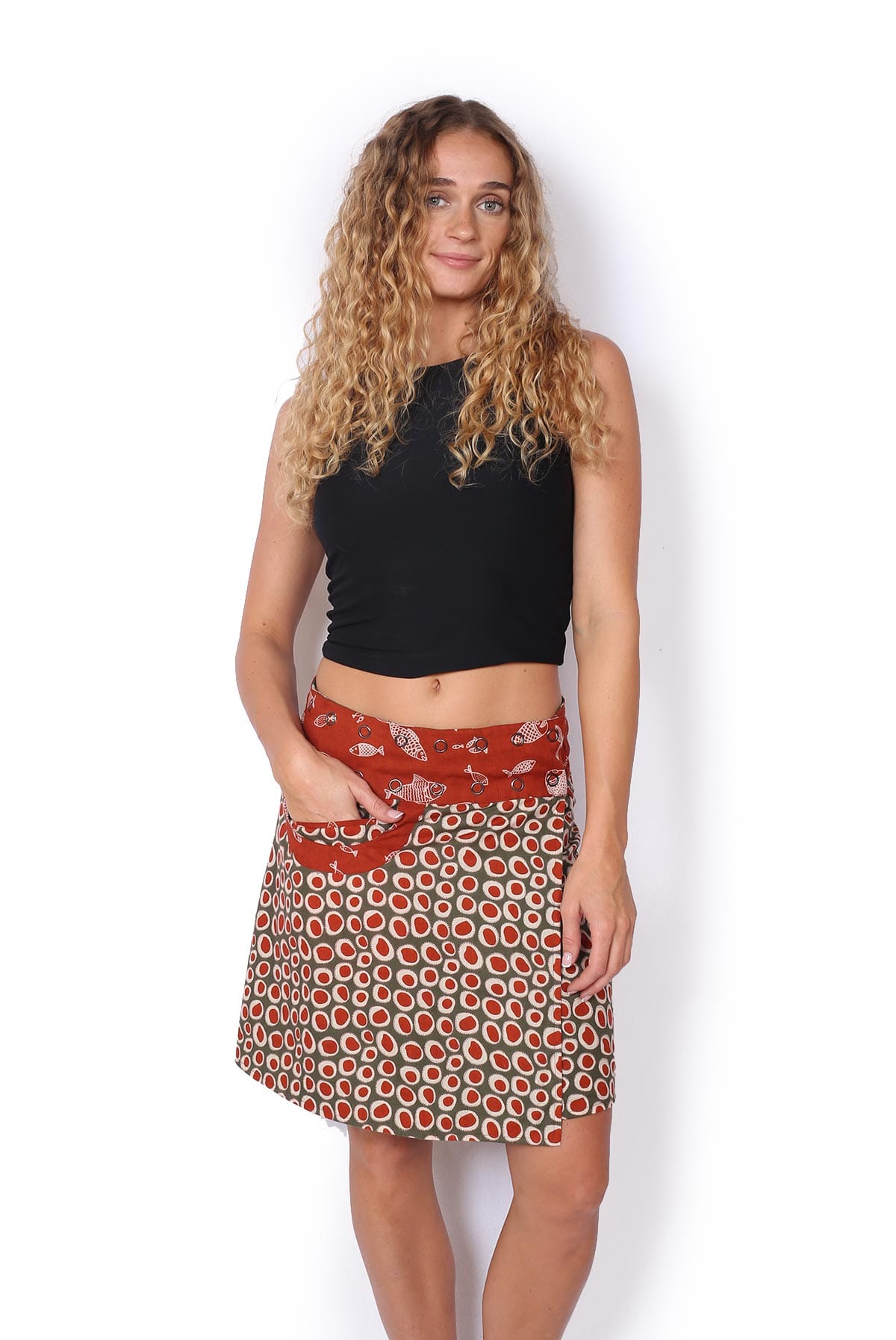 OM Designs OM Designs Reversible New Energy Skirt Short - Thar Desert/Spiral Green OM Designs Reversible New Energy Skirt Short - Thar Desert/Spiral Green Splash Swimwear Skirt O/S 1000030816