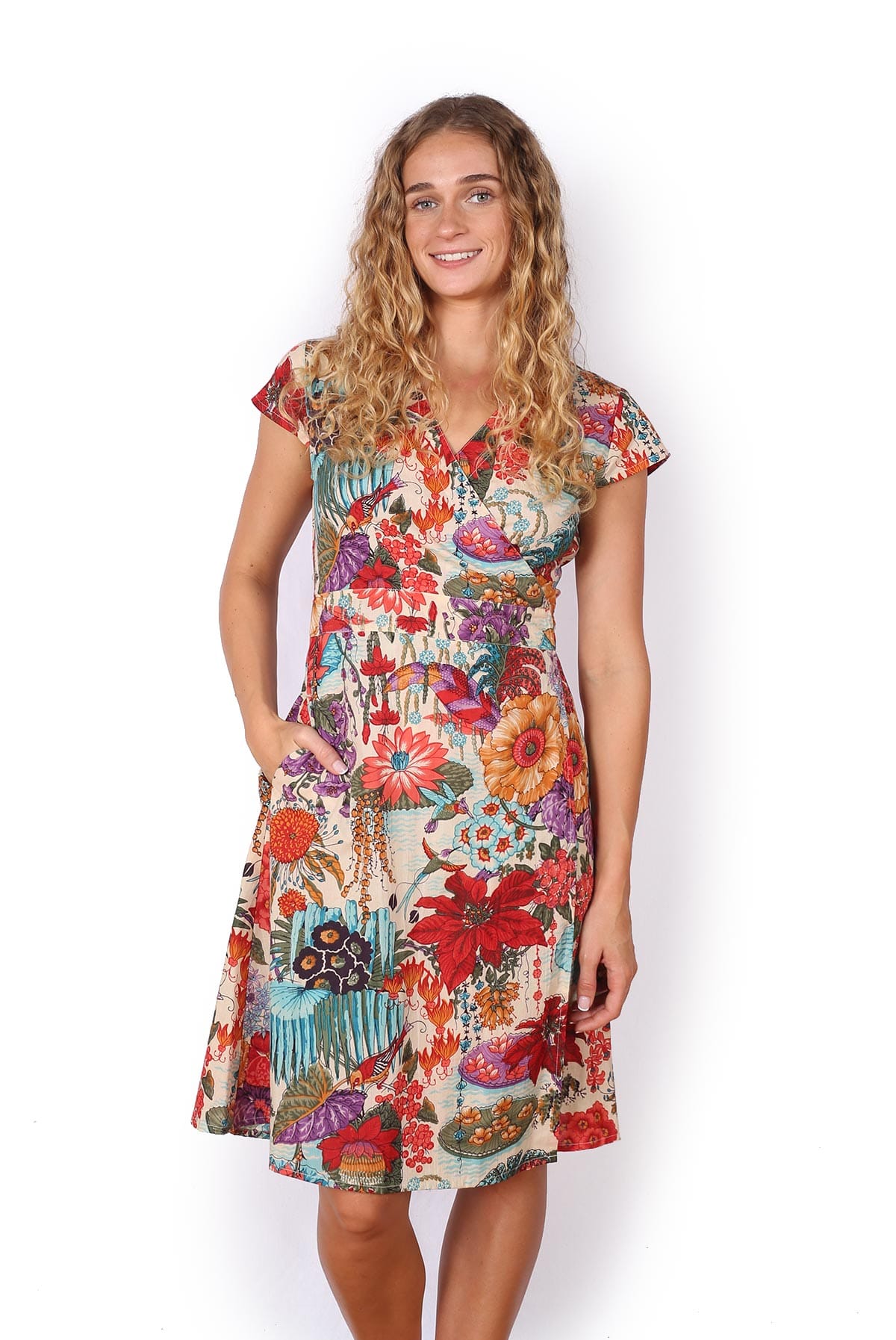 OM Designs OM Designs Rose Wrap Dress - Mimi San Bird OM Designs Rose Wrap Dress - Mimi San Bird Splash Swimwear Dresses