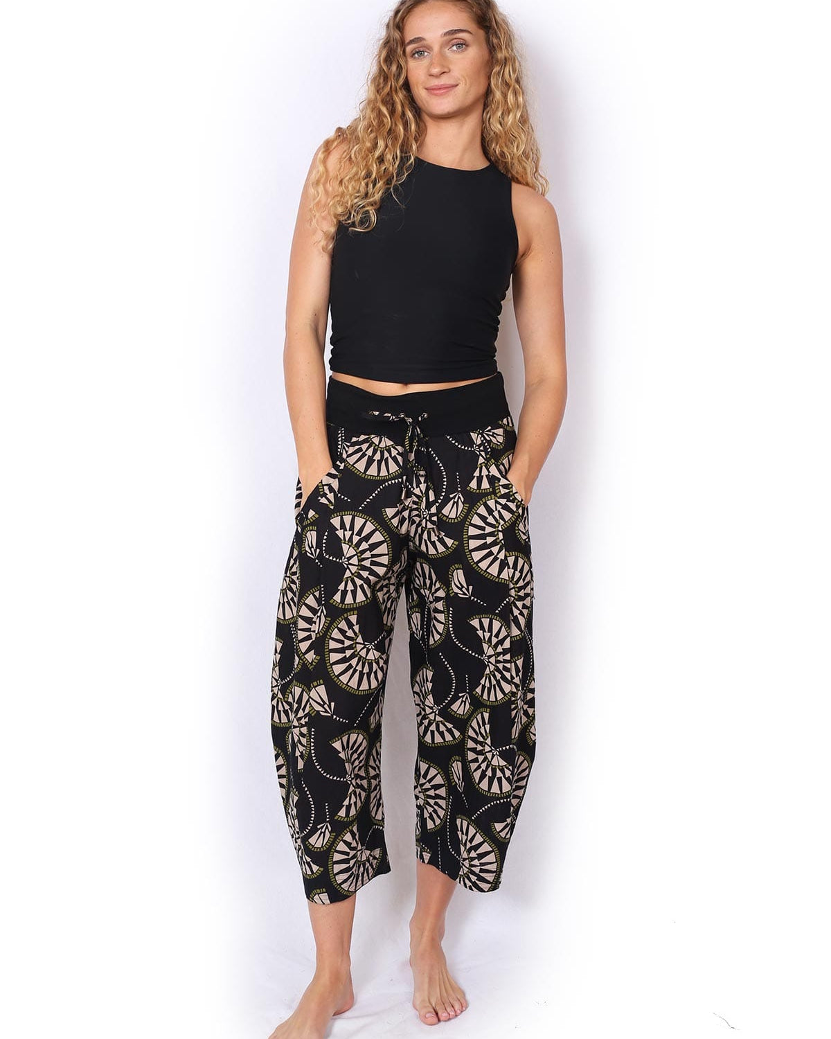 OM Designs OM Designs Yoga Pants - Parasol Black OM Designs Yoga Pants - Parasol Black Splash Swimwear Womens Pants