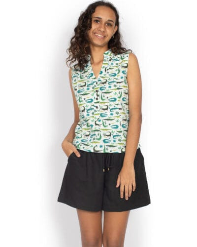 OM Designs Tops Zoe Top - Crocodiles
