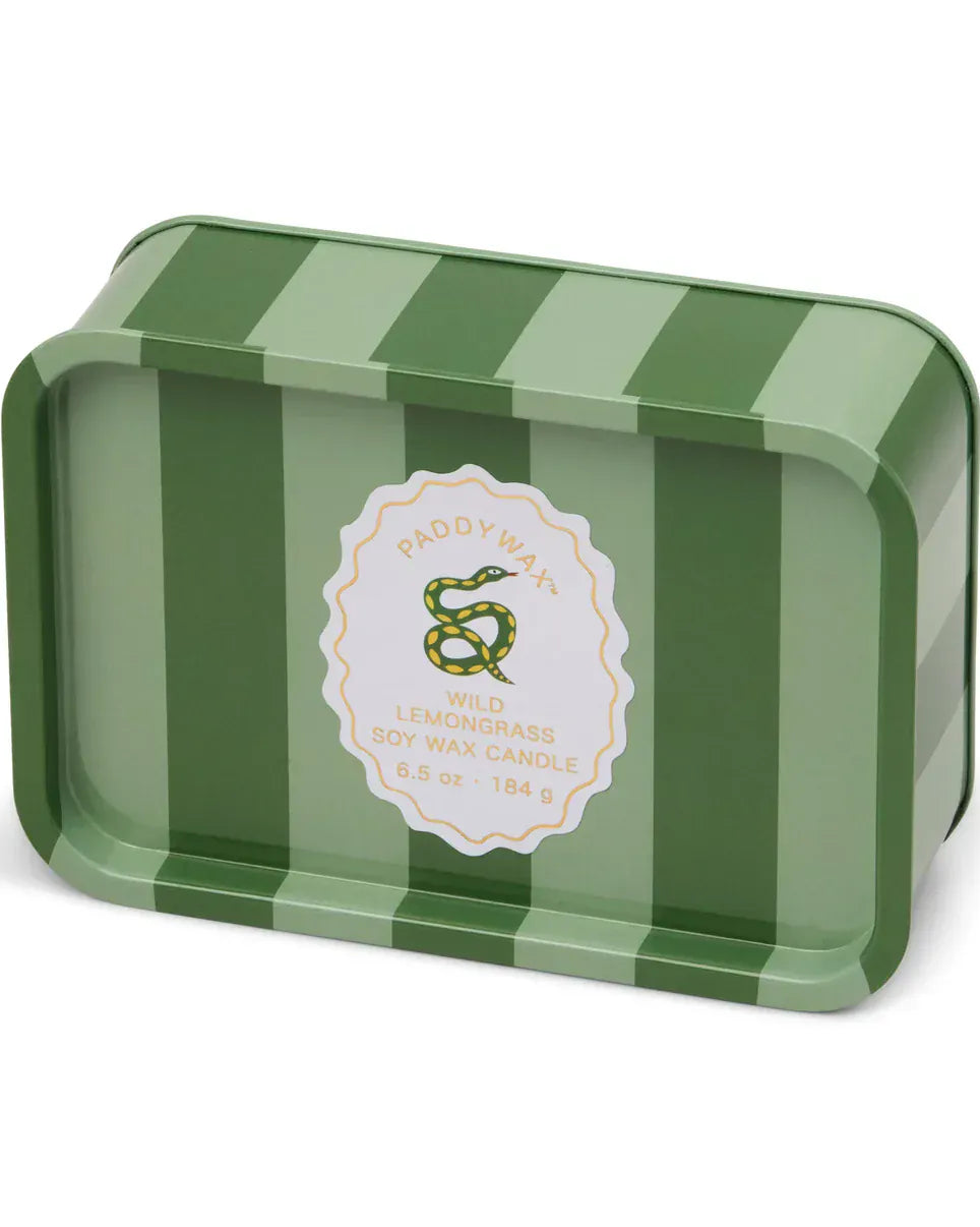 Paddywax Adopo 6.5 oz Printed Tin Snake Candle - Wild Lemongrass Paddywax Adopo Eye Ceramic Candle 8oz - Incense & Smoke Splash Swimwear