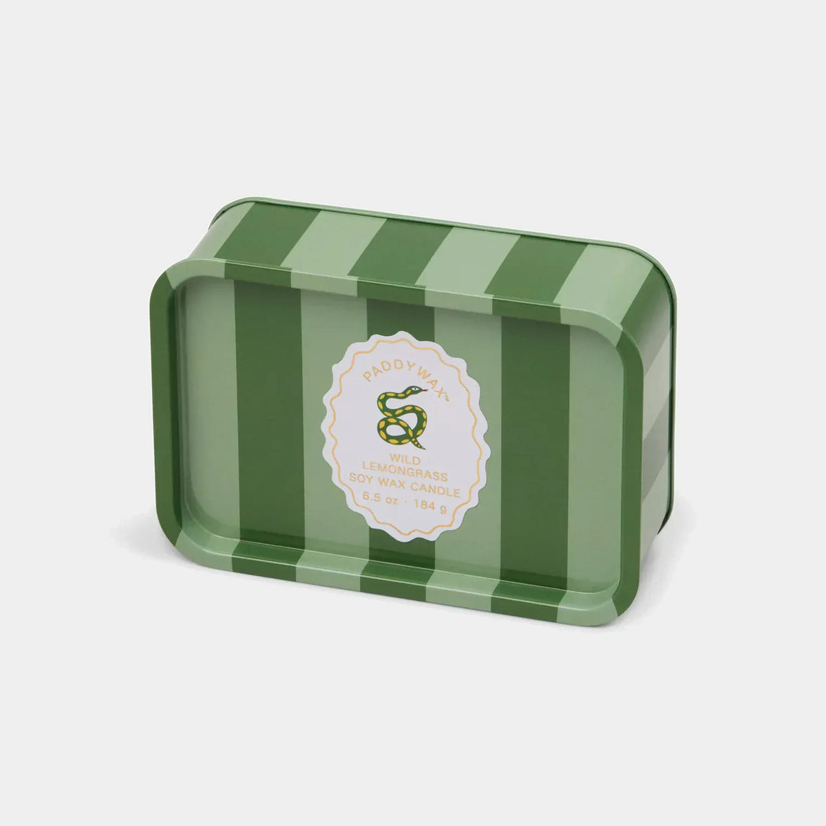 Paddywax Adopo 6.5 oz Printed Tin Snake Candle - Wild Lemongrass 13432571089529 Adopo 6.5 oz Printed Tin Snake Candle - Wild Lemongrass Splash Swimwear Accessories 840214823596