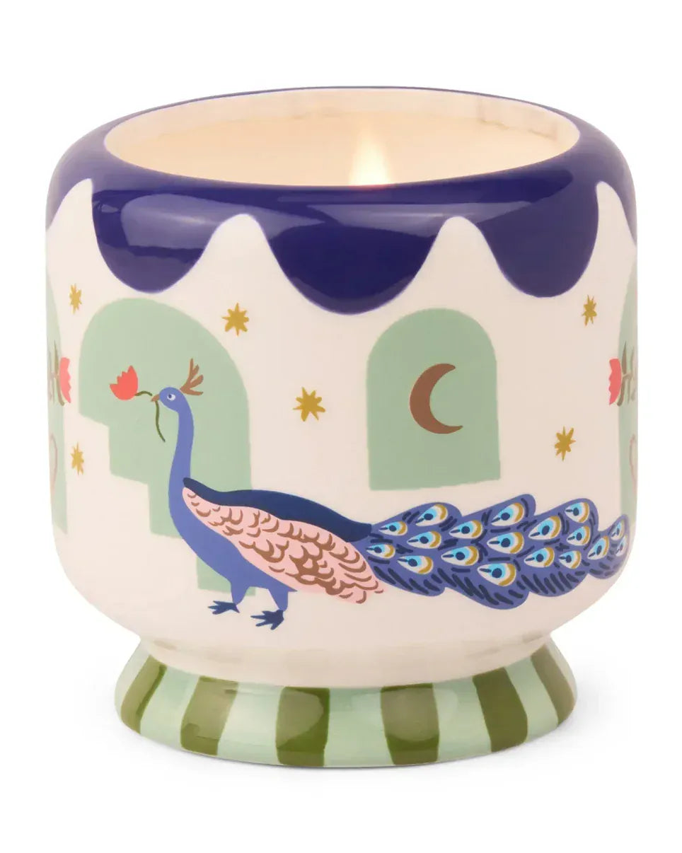 Paddywax Adopo Peacock Ceramic Candle 8oz - Misted Lime Paddywax Adopo Eye Ceramic Candle 8oz - Incense & Smoke Splash Swimwear