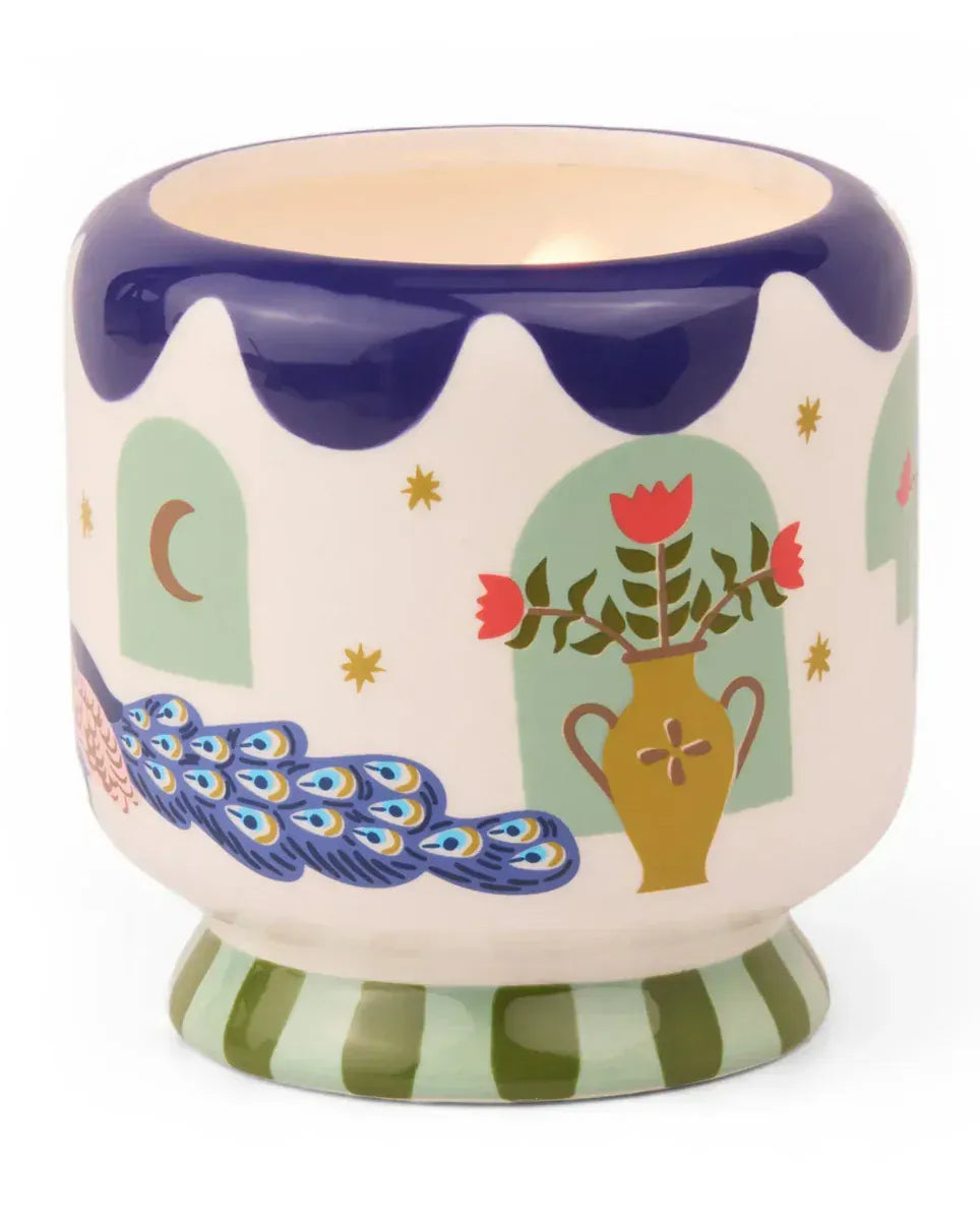 Paddywax Adopo Peacock Ceramic Candle 8oz - Misted Lime Paddywax Adopo Eye Ceramic Candle 8oz - Incense & Smoke Splash Swimwear