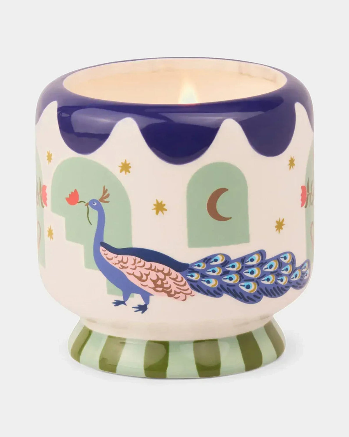 Paddywax Adopo Peacock Ceramic Candle 8oz - Misted Lime 29223751047865 Adopo Peacock Ceramic Candle 8oz - Misted Lime Splash Swimwear Accessories 840214820991
