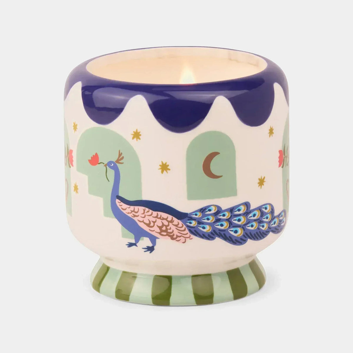 Paddywax Adopo Peacock Ceramic Candle 8oz - Misted Lime 29223751047865 Adopo Peacock Ceramic Candle 8oz - Misted Lime Splash Swimwear Accessories 840214820991