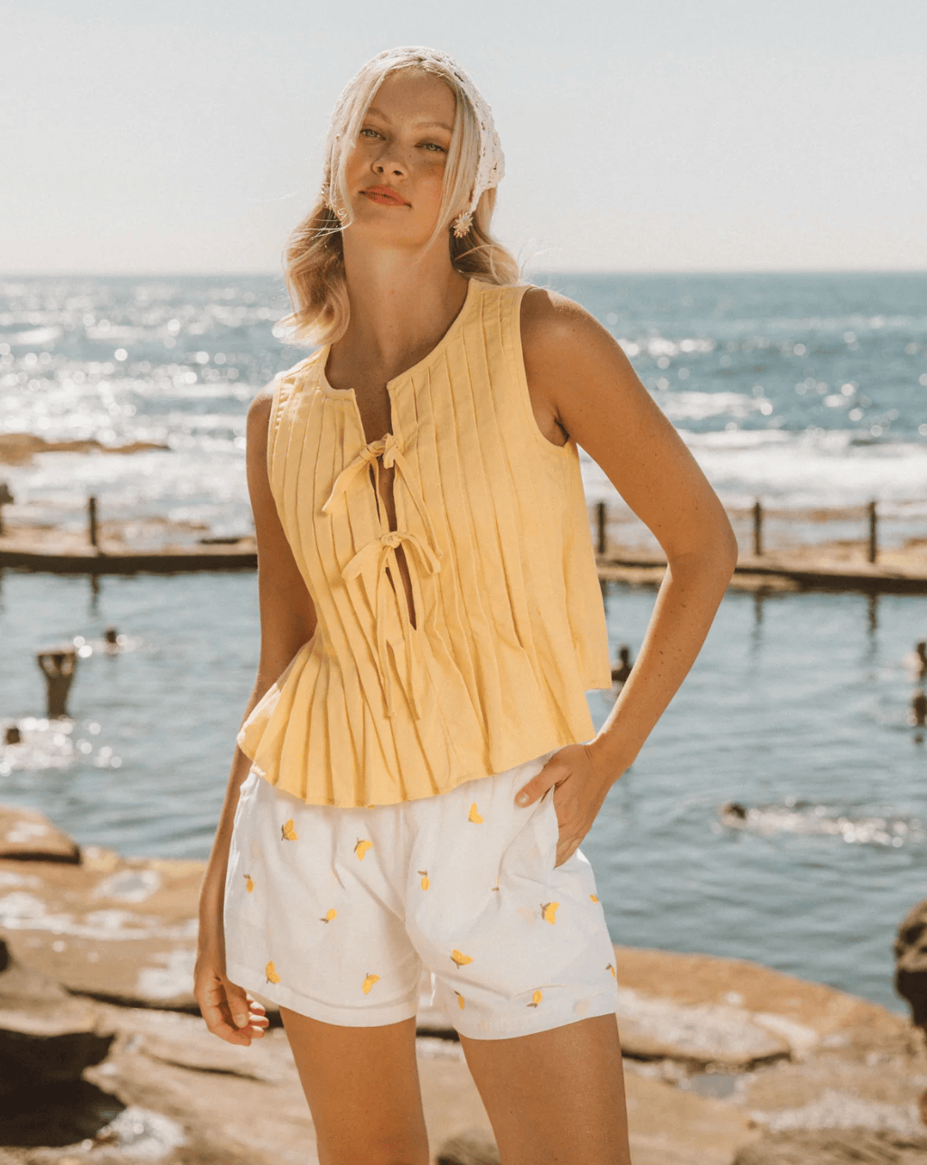 Paper Heart Paper Heart Tank Tops w/Ties PH11919-3 Paper Heart Tank Tops w/Ties Splash Swimwear Tops Butter / 6 9852998707130