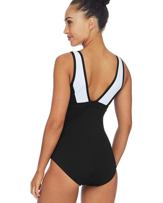 Pool Proof Scoop Rouch Mastectomy One Piece Splash Swimwear Swim Dress, Tankini & One Piece