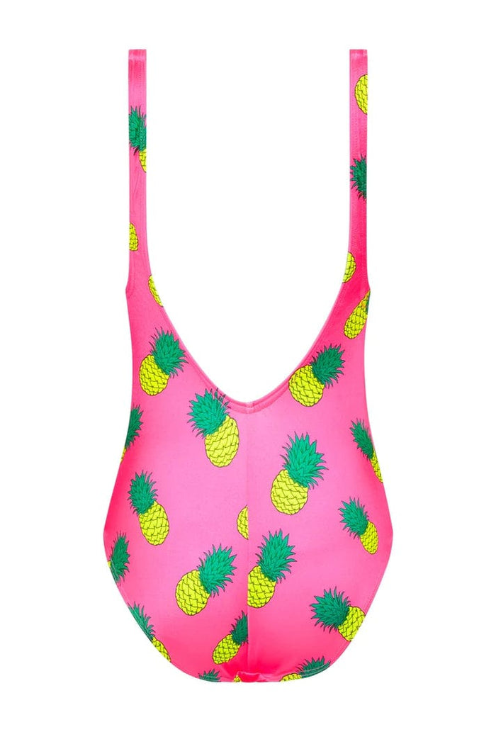 Poolside One Piece in Pink Fineapples - Budgy Smuggler - Splash Swimwear  - Budgy Smuggler, May23, One Pieces, womens budgy smuggler - Splash Swimwear 
