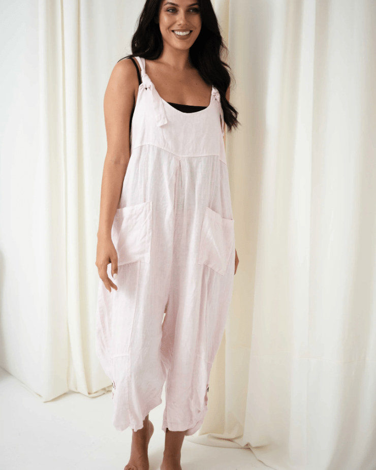 Portofino Portofino Jovie Baggy Linen Jumpsuit Portofino Jovie Baggy Linen Jumpsuit Splash Swimwear Playsuits & Jumpsuits