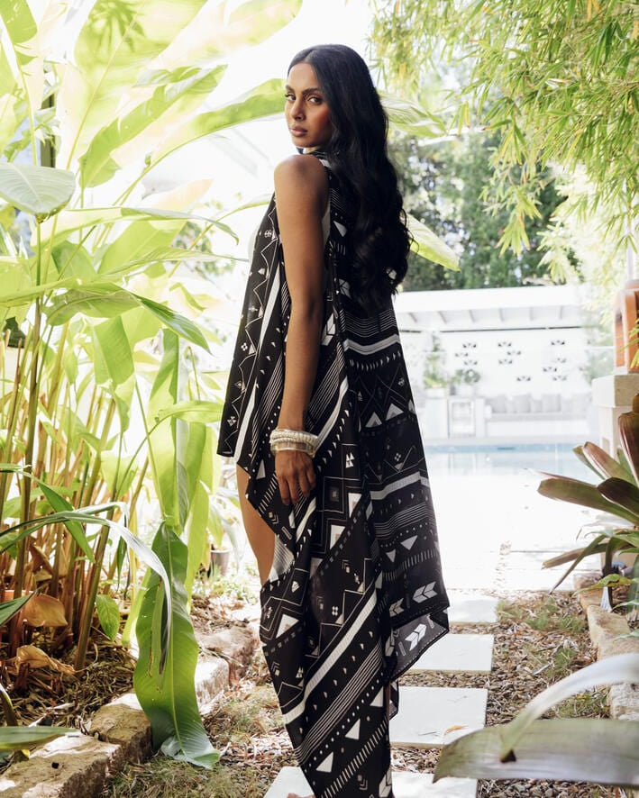 Possi the Label Freya Duster Vest Tribal - Black & Silver PLT-FDV101 Splash Swimwear Clothing O/S 794712263876