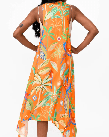 Possi the Label PTL-FDV301 O/S Freya Duster Vest Tropical Print - Orange Shop Freya Duster Vest Tropical Print - Orange | Australian Tropical Fashion | Splash Swimwear