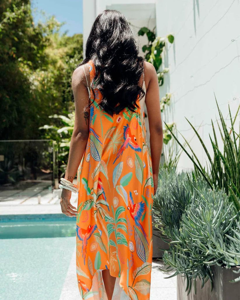 Possi the Label Freya Duster Vest Tropical Print - Orange PTL-FDV301 Shop Freya Duster Vest Tropical Print - Orange | Australian Tropical Fashion | Splash Swimwear Splash Swimwear O/S 794712264088