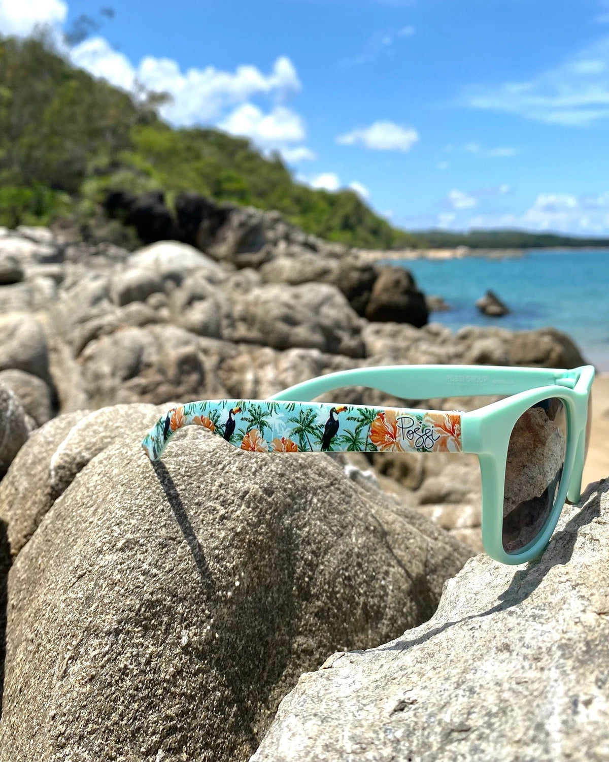 Possi the Label Ultra-Lite Sunglasses - Toucans & Hibiscus PSUN102 Splash Swimwear Sunglasses 794712263173