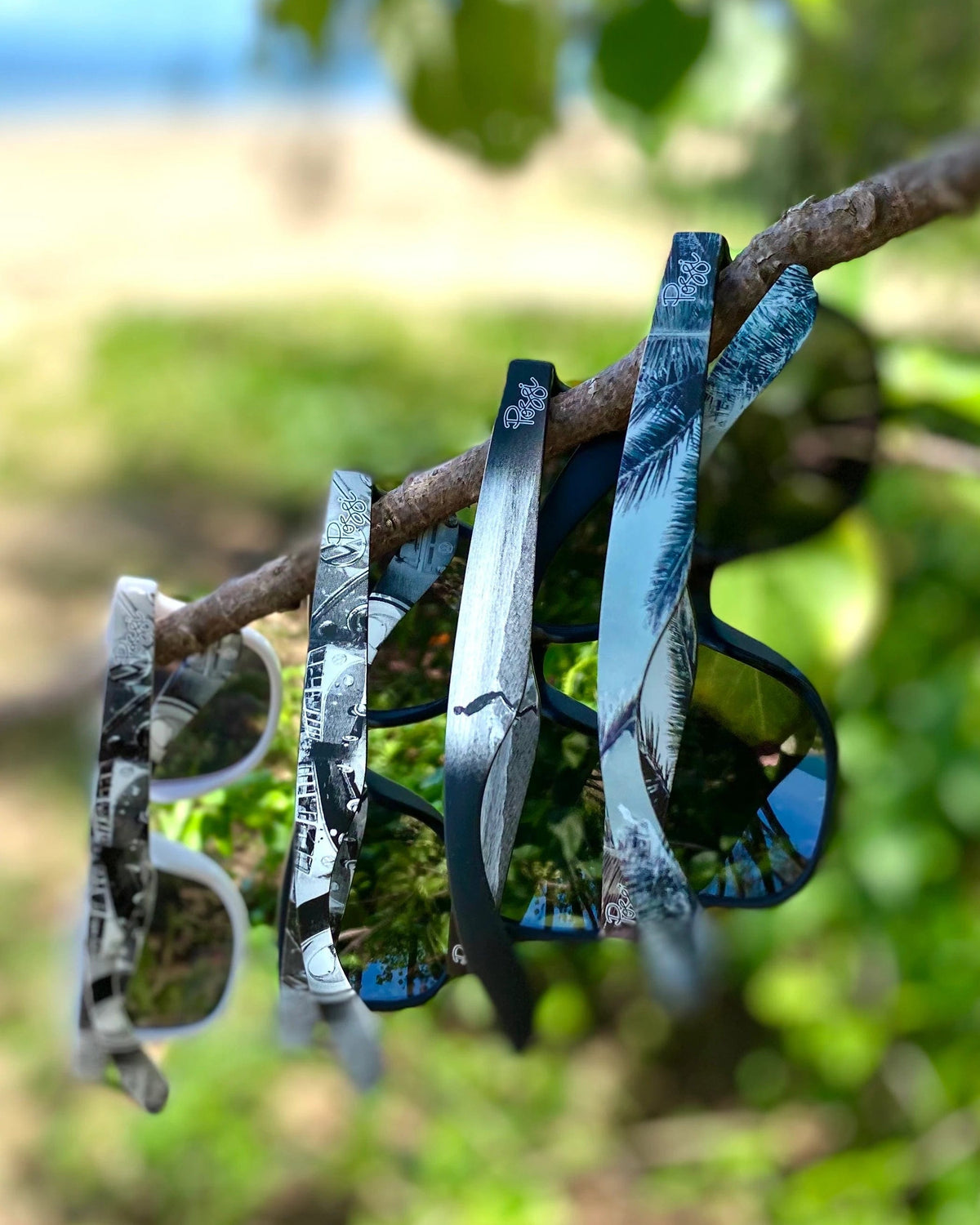 Possi the Label Ultra-Lite Sunglasses - Vintage Palm Trees PSUN109 Splash Swimwear Sunglasses 794712263241