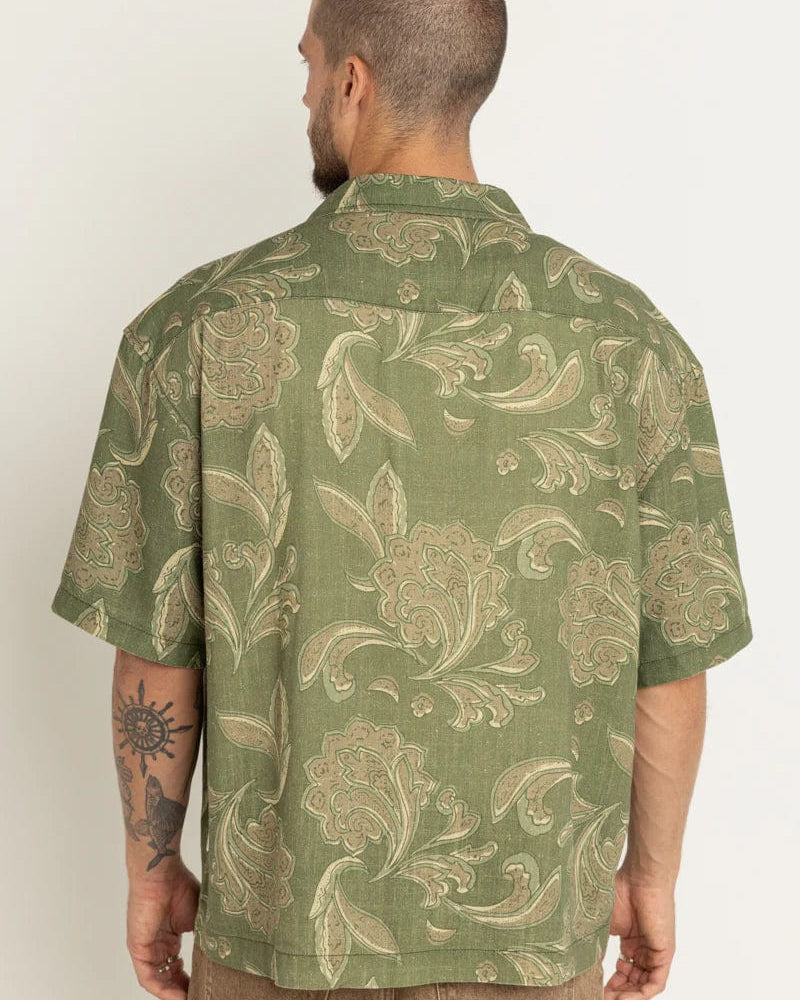 Rhythm Mens Astral Bloom Ss Shirt - Olive Rhythm Astral Bloom Ss Shirt Splash Swimwear