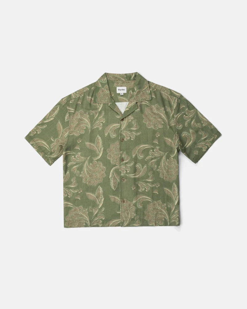 Rhythm Mens Astral Bloom Ss Shirt - Olive Rhythm Astral Bloom Ss Shirt Splash Swimwear