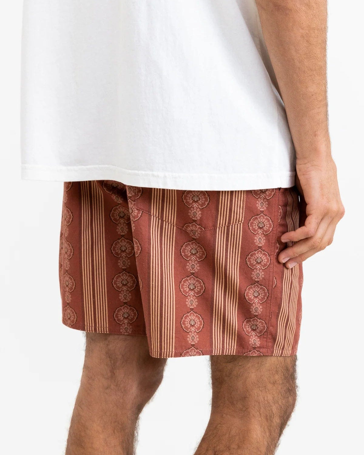 Rhythm Mens Box Jam - Baked Clay Splash Swimwear Clothing