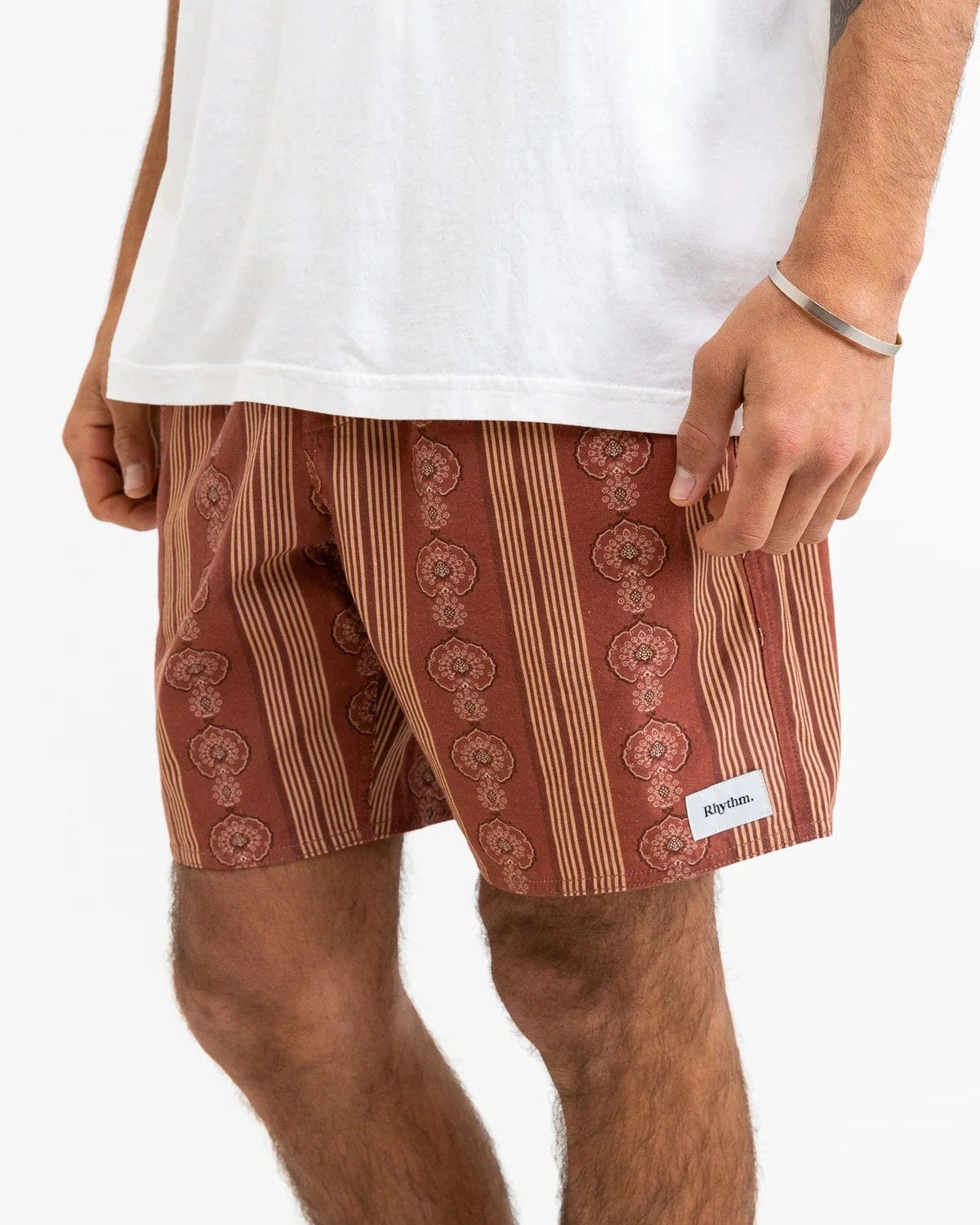 Rhythm Mens Box Jam - Baked Clay Splash Swimwear Clothing