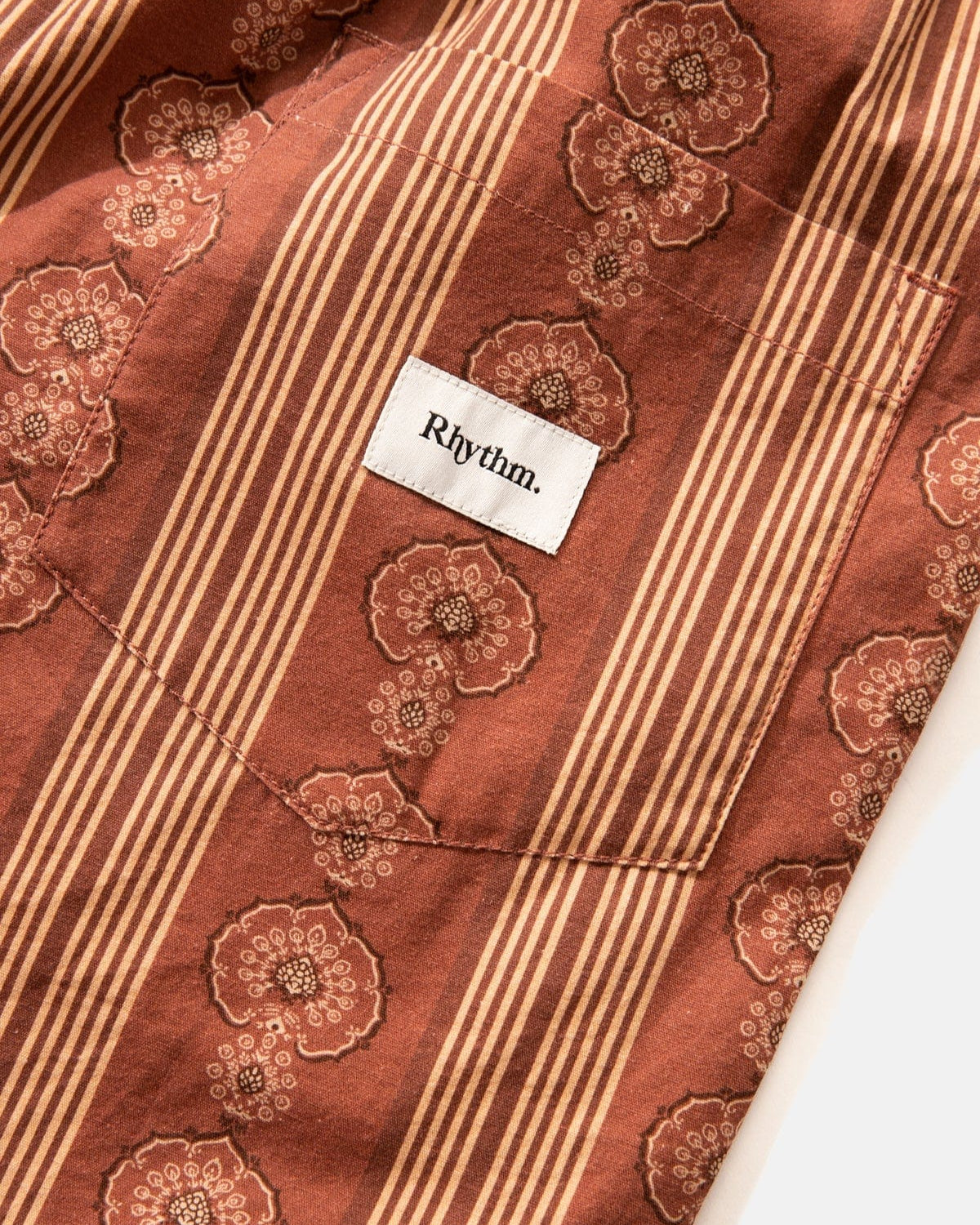 Rhythm Mens Box Jam - Baked Clay Splash Swimwear Clothing