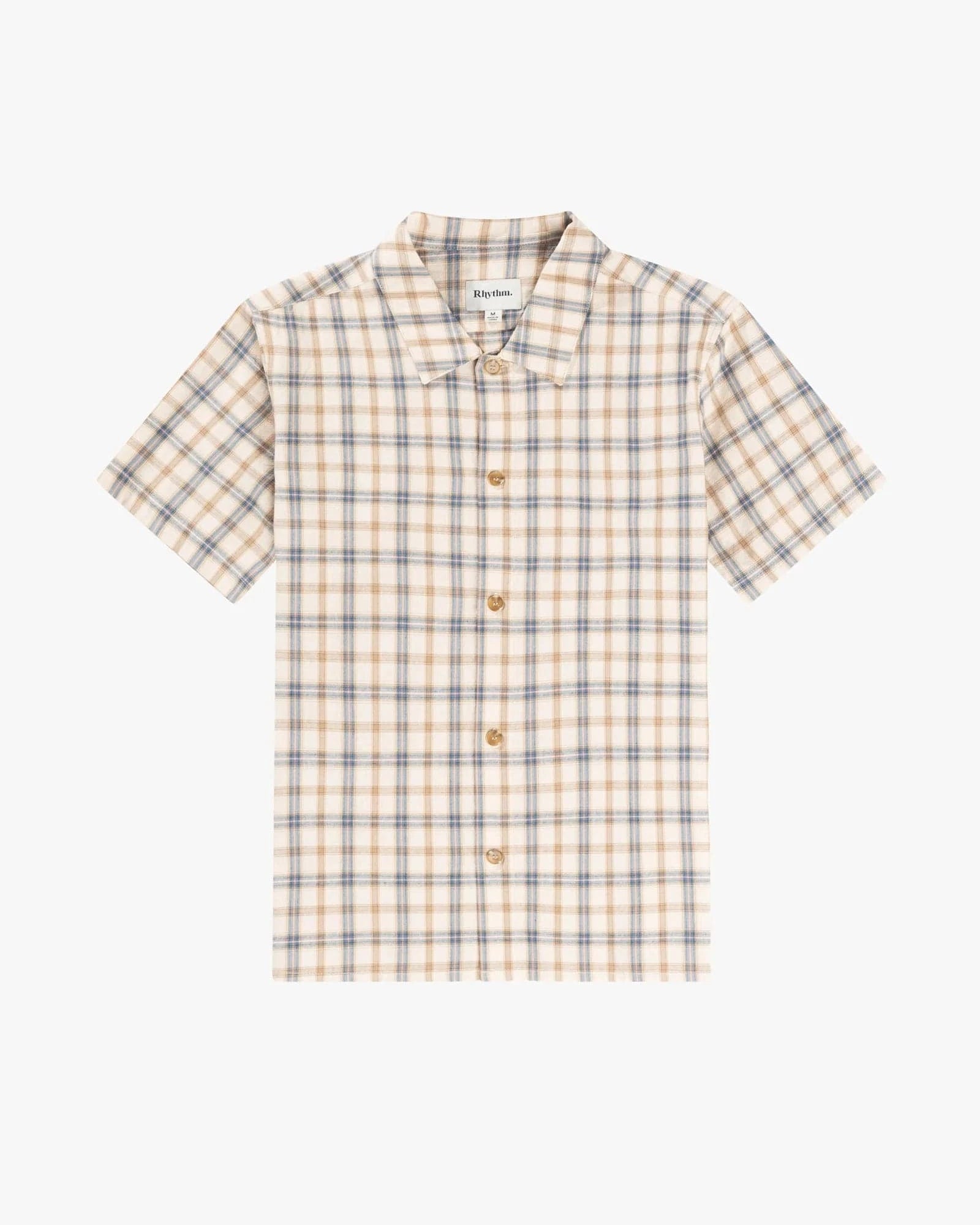 Rhythm Mens Check SS Shirt - Natural Rhythm Check SS Shirt - Natural Splash Swimwear Mens